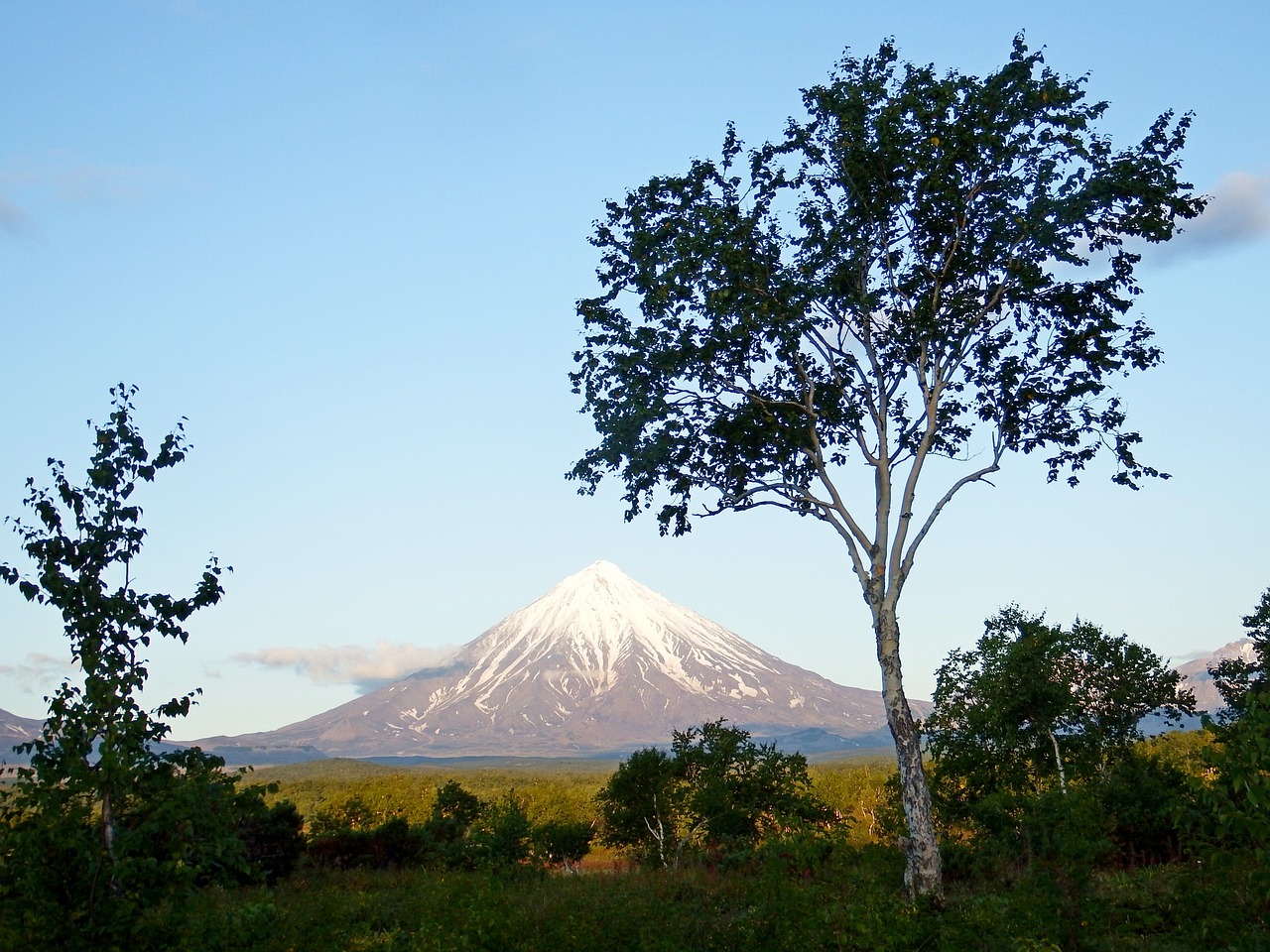 volcano forest autumn free photo