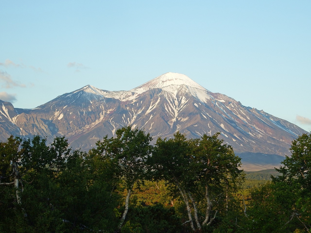 volcano forest autumn free photo