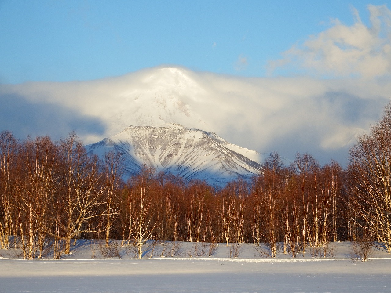 volcano the volcano avachinsky winter free photo