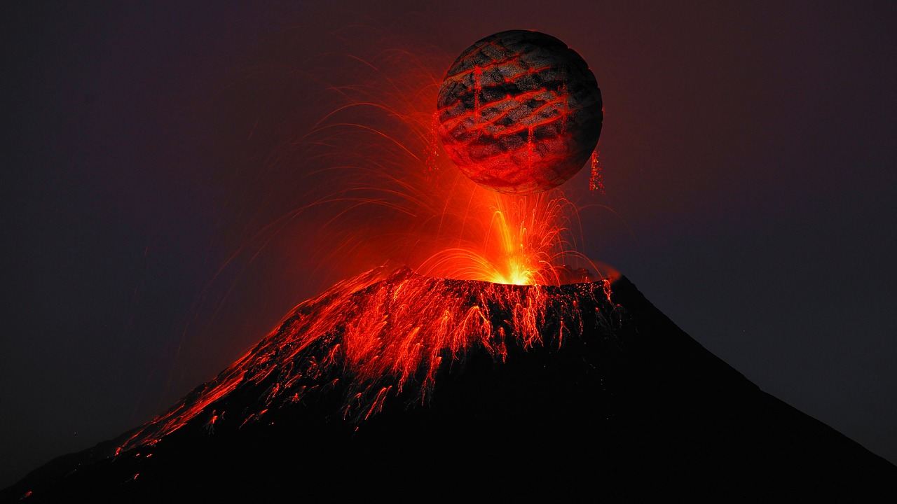 volcano lava rash free photo