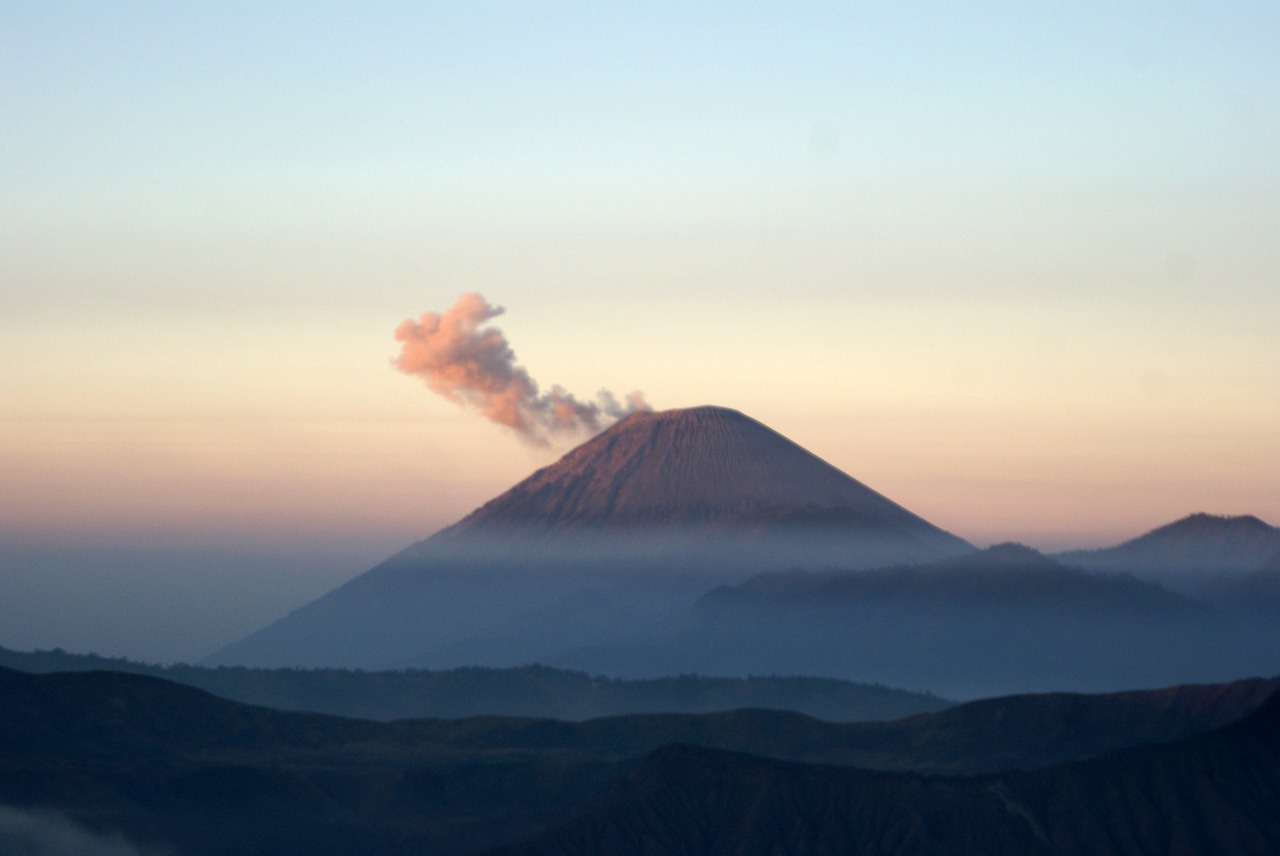 volcano cloud of smoke indonesia free photo