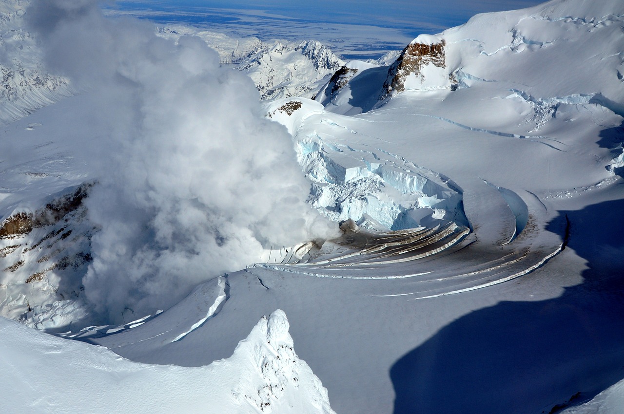 volcano glacier fumarole free photo