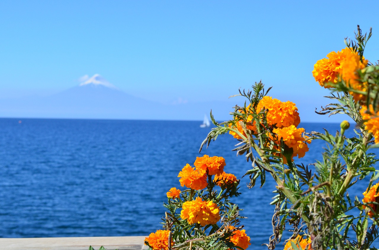 volcano lake orange free photo