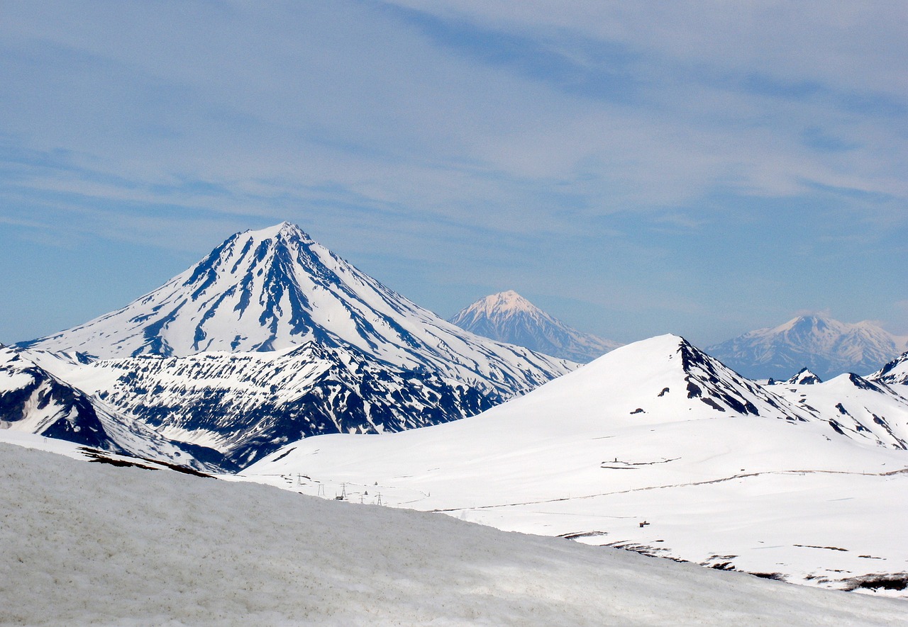 volcanoes mountains winter free photo