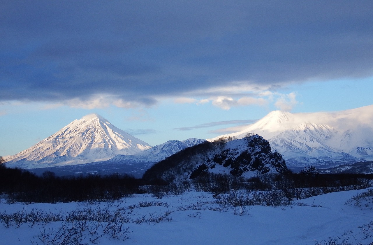 volcanoes mountains winter free photo