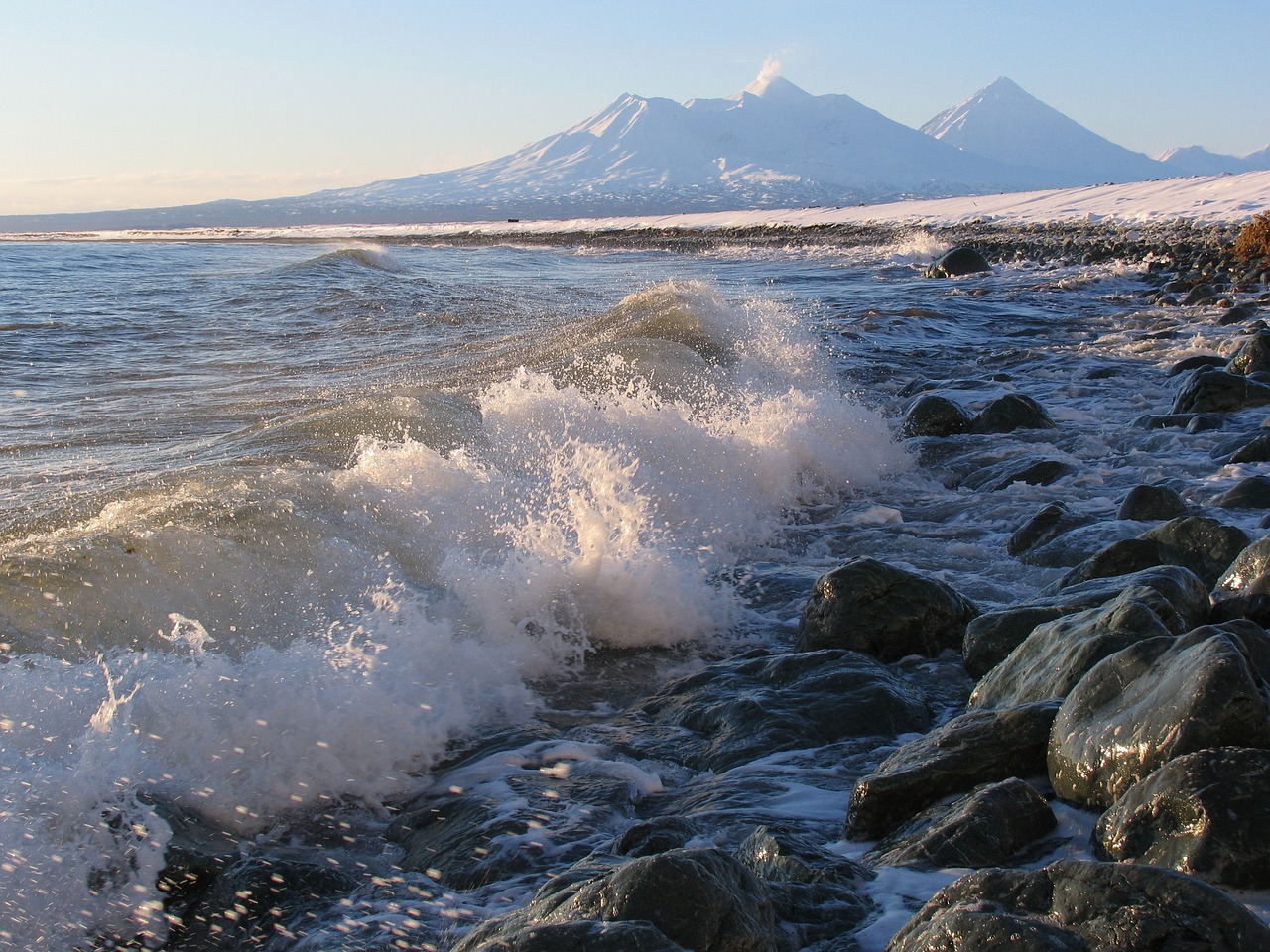 volcanoes mountains ocean free photo