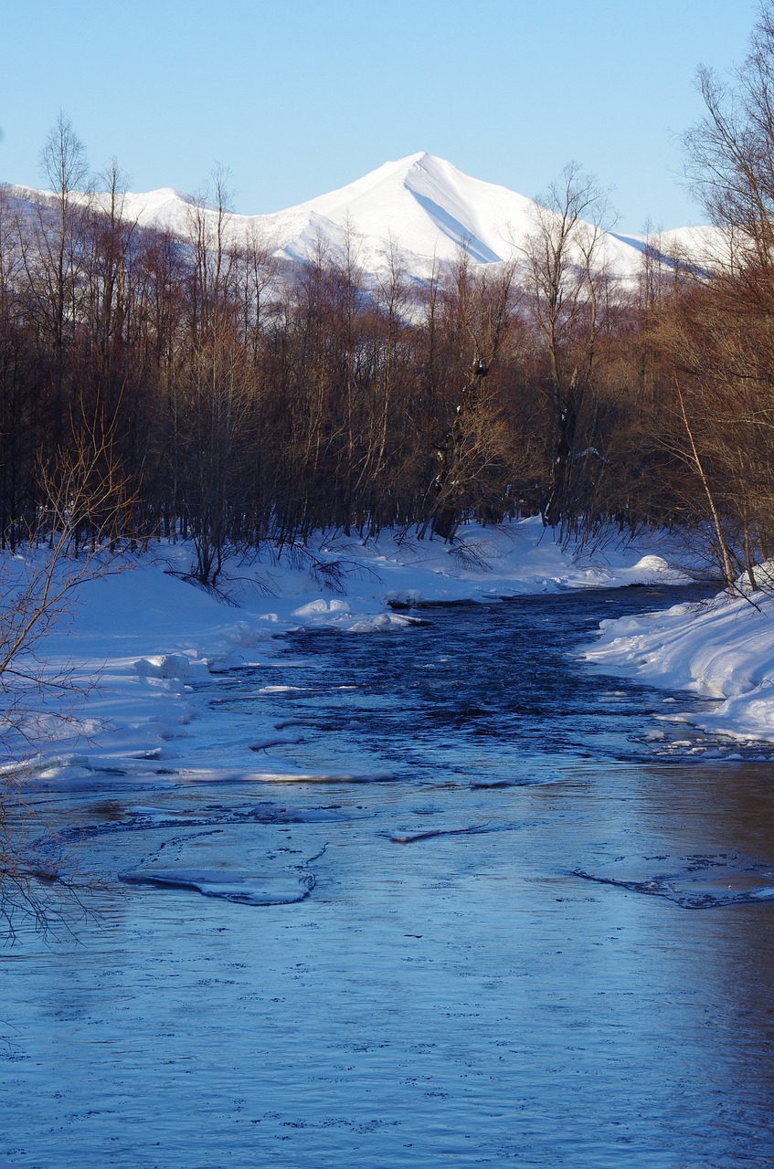 volcanoes mountains river free photo