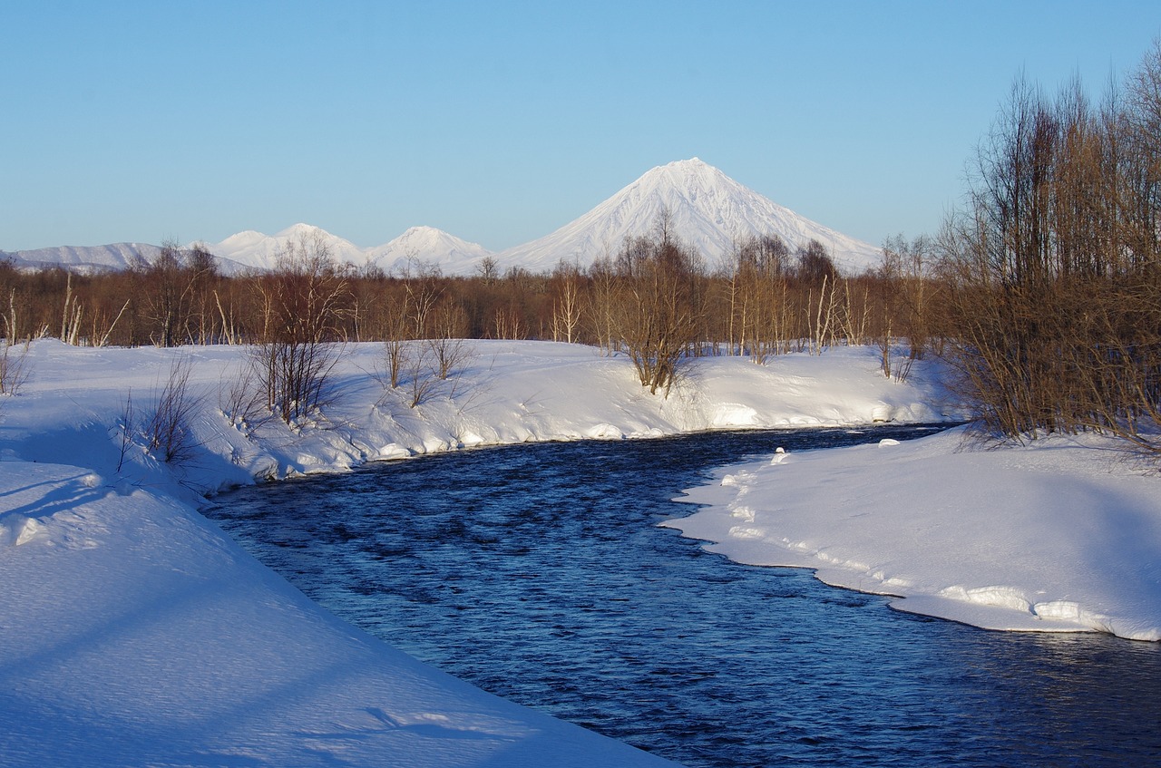 volcanoes mountains river free photo