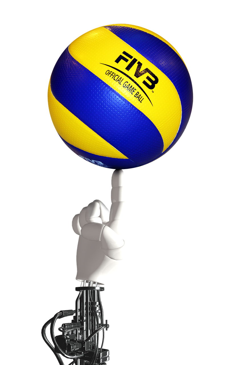 volleyball ball robot hand free photo