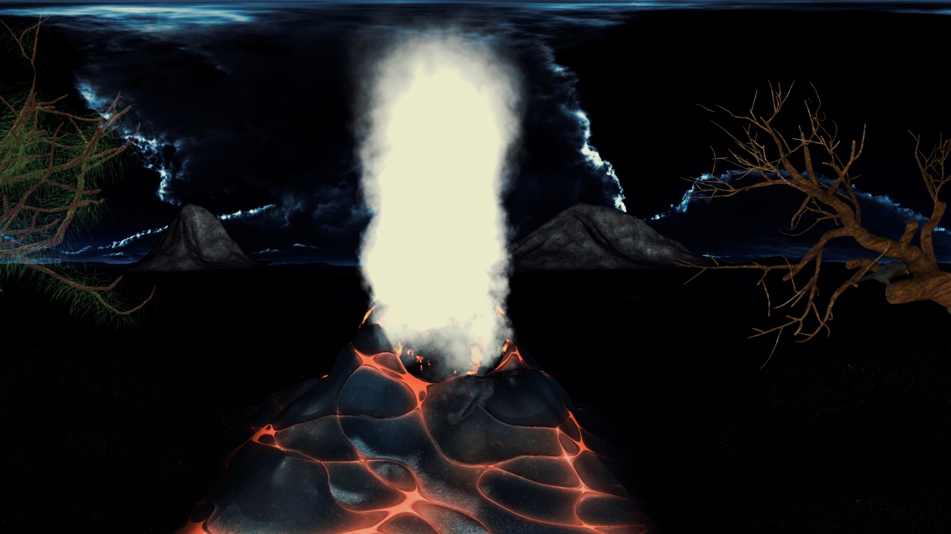 volcano lava cloud free photo