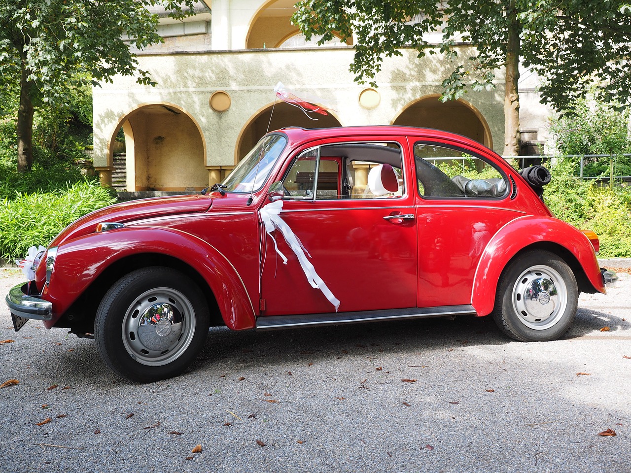 vw beetle bridal car auto free photo