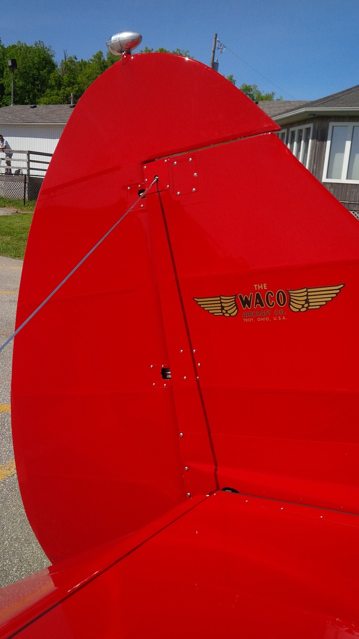 waco aircraft rudder free photo