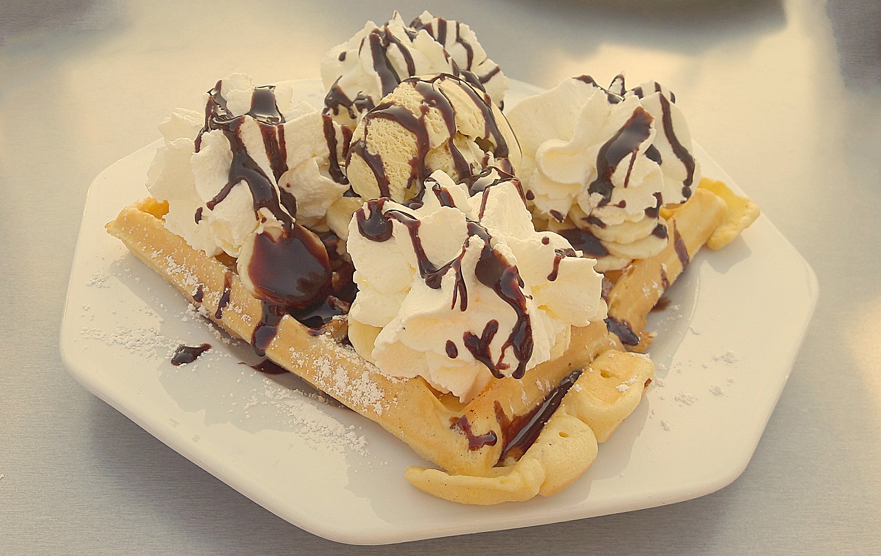 waffle ice delicious free photo