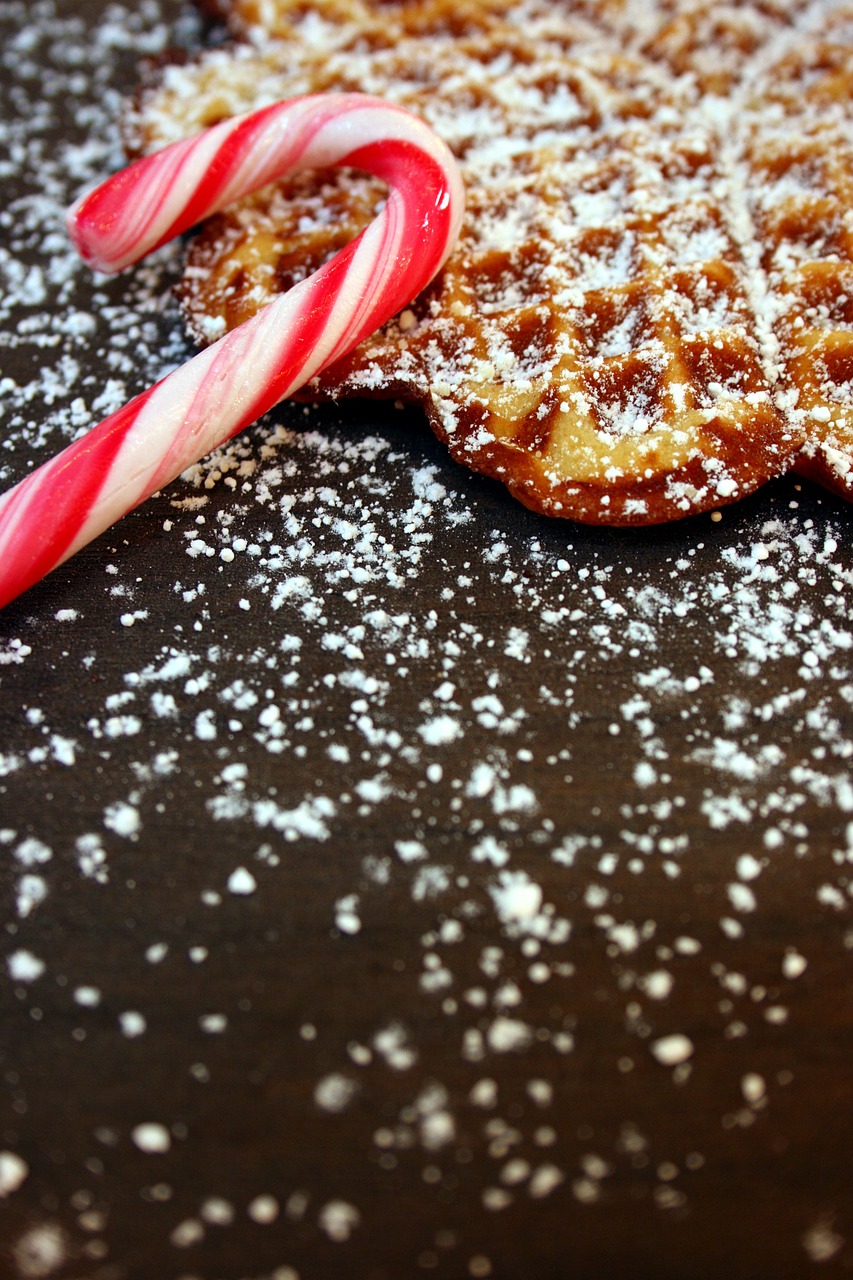 waffle candy cane christmas free photo