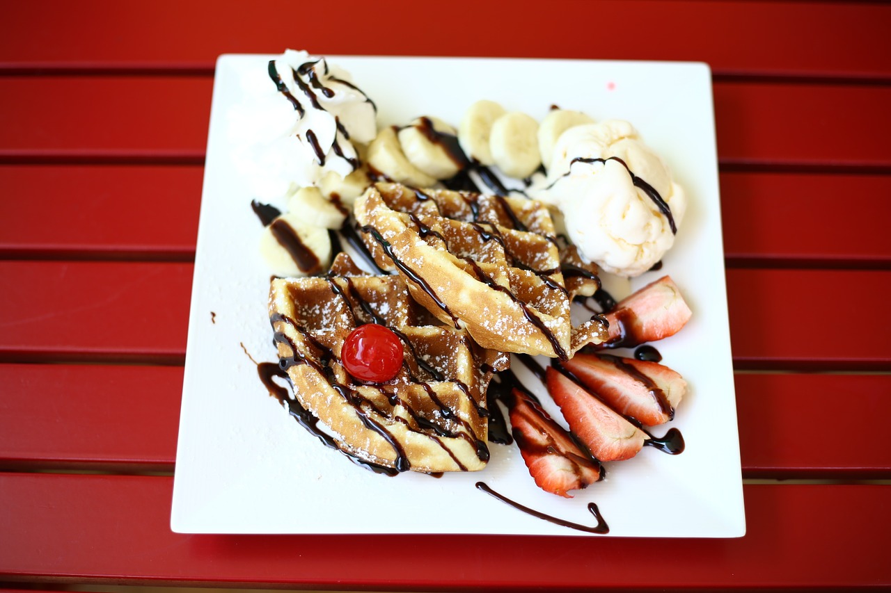waffle sweets foodstuff free photo