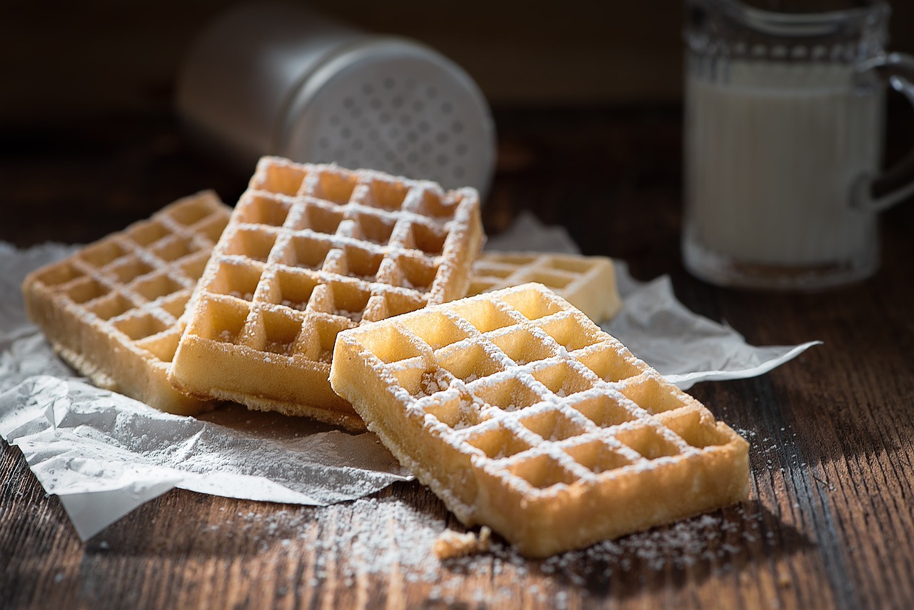 waffles sweet delicious free photo
