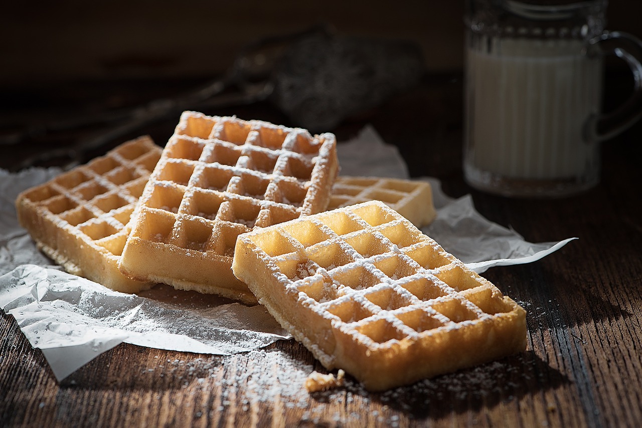 waffles sweet delicious free photo