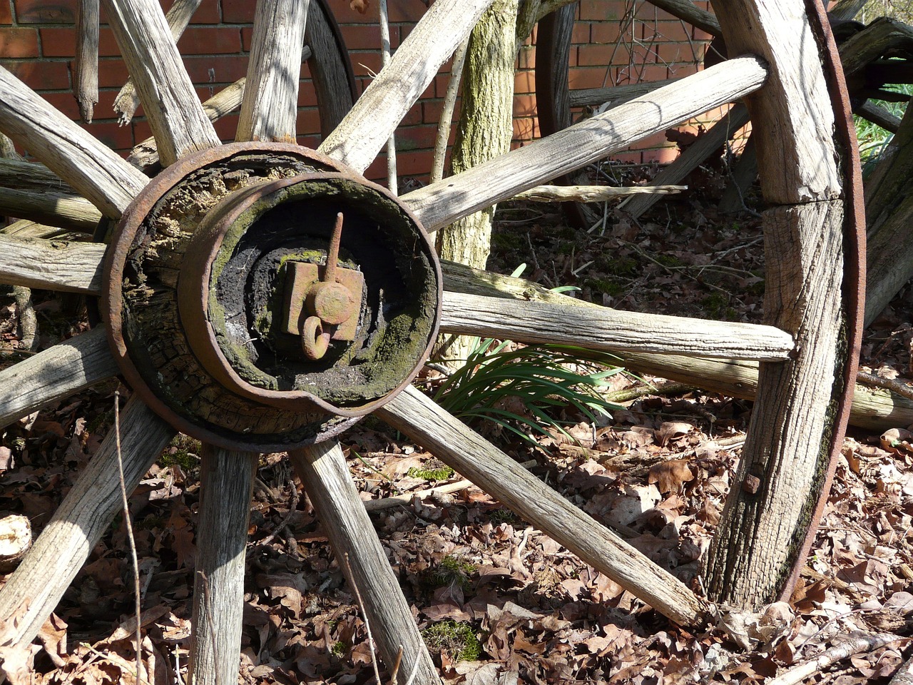 wagon wheel old wooden wheel free photo