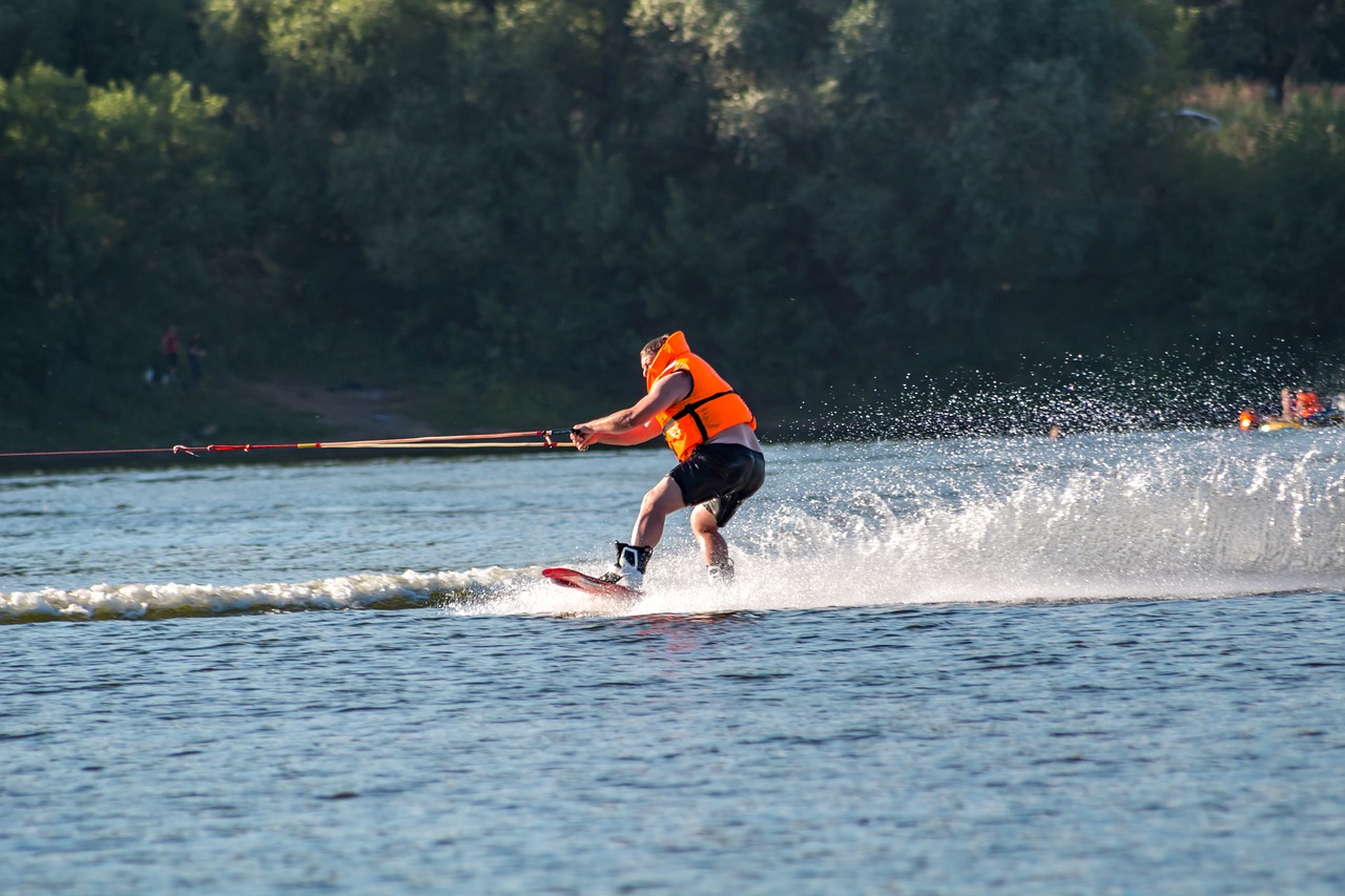 wakeboarding skiing lake free photo