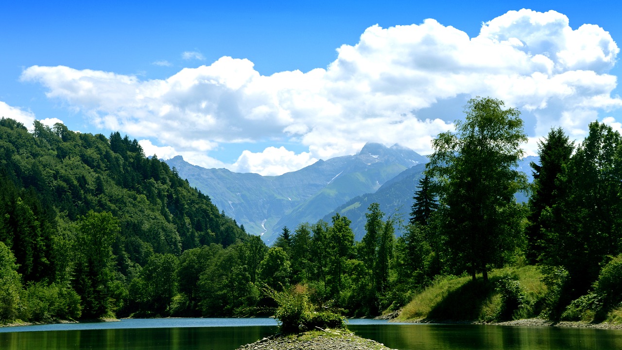 waldsee pond mountains free photo