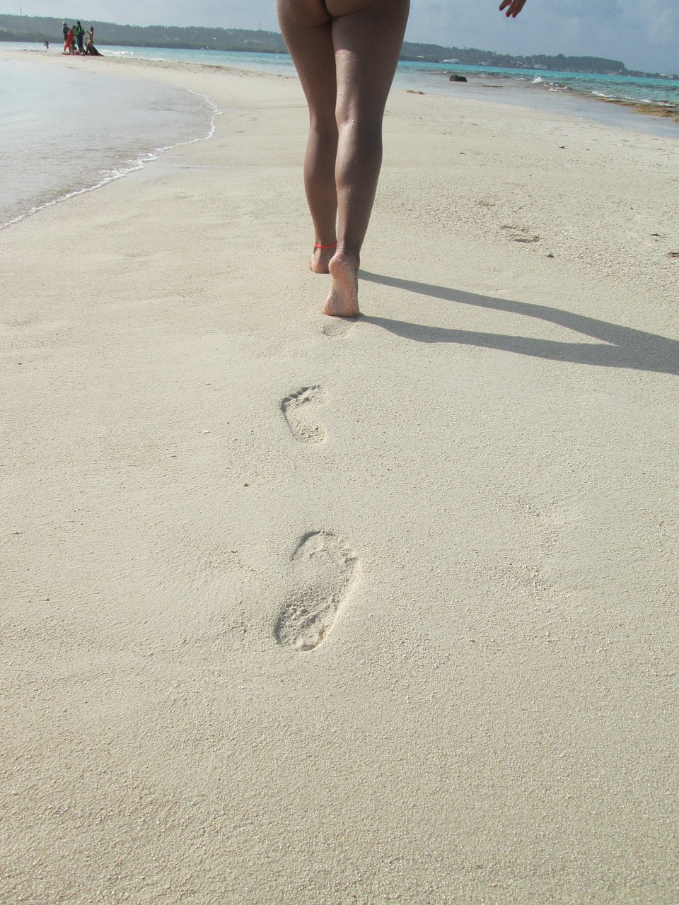 walk footprints beach free photo