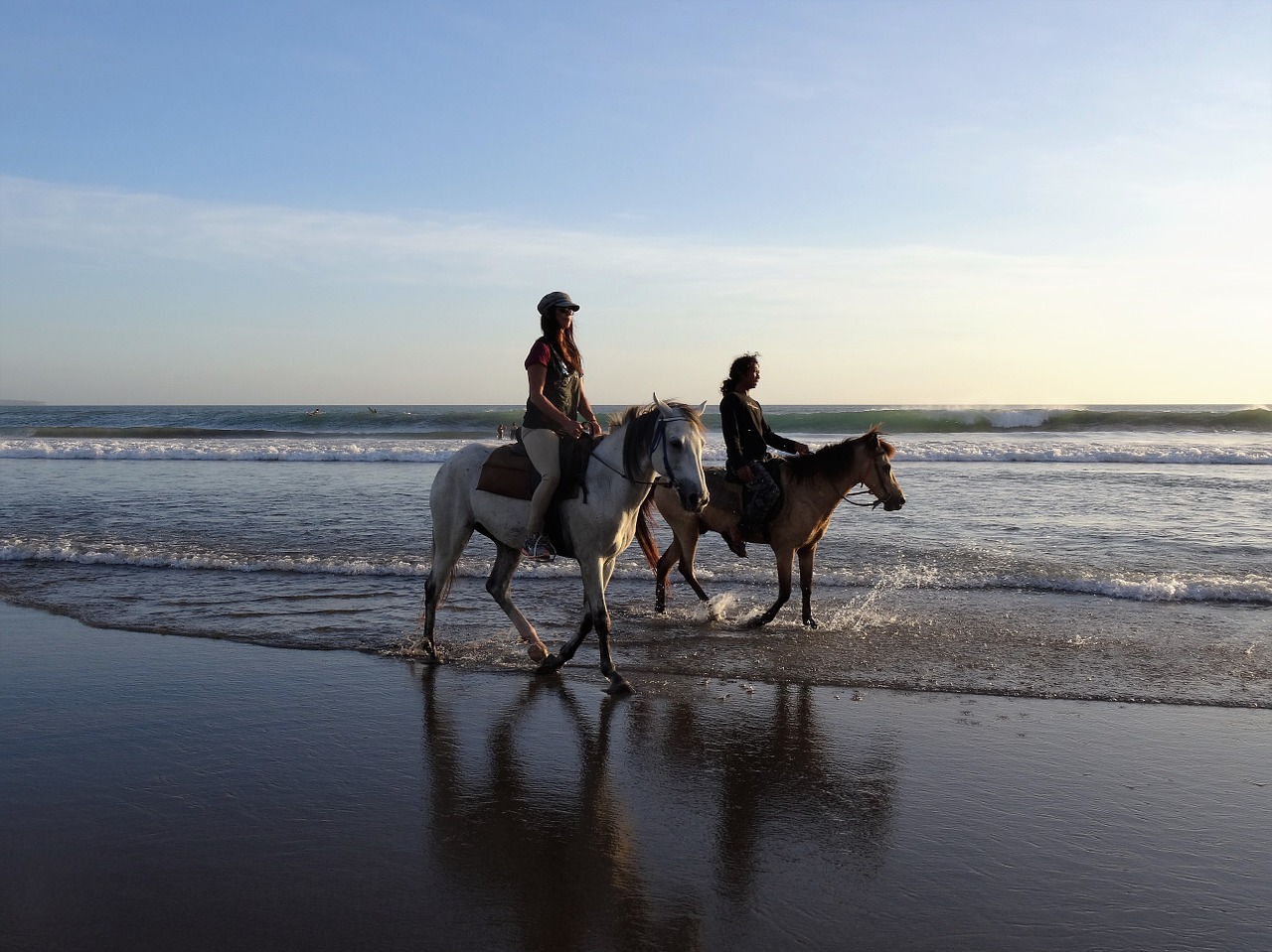 walk on the beach horses bali free photo