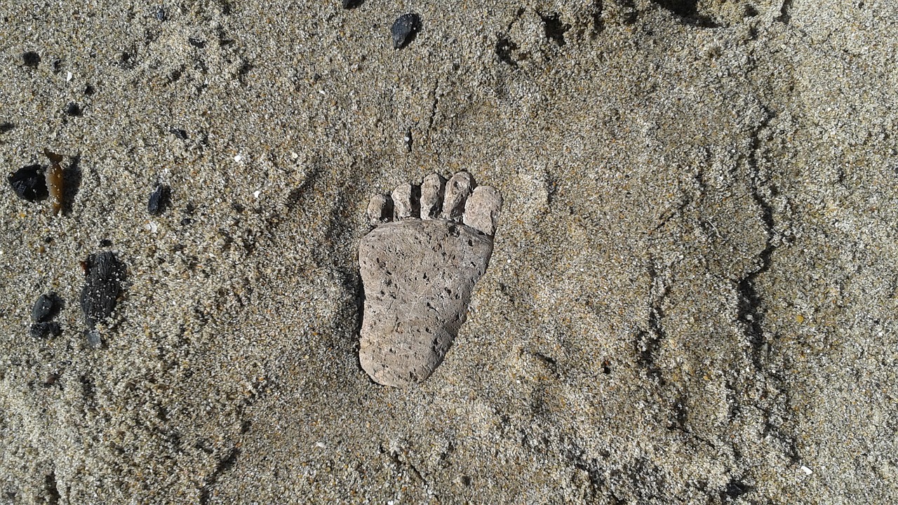 walking footprint barefoot free photo