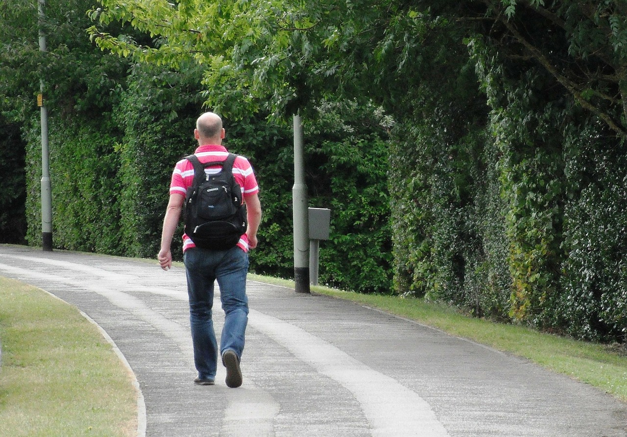 walking man pathway free photo