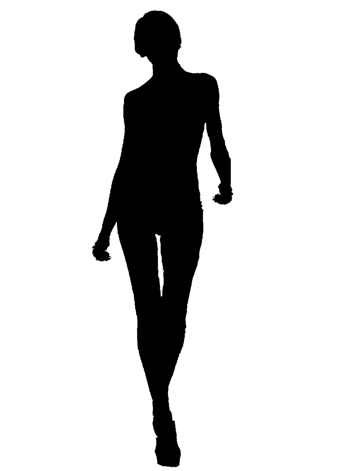 silhouette woman walking away
