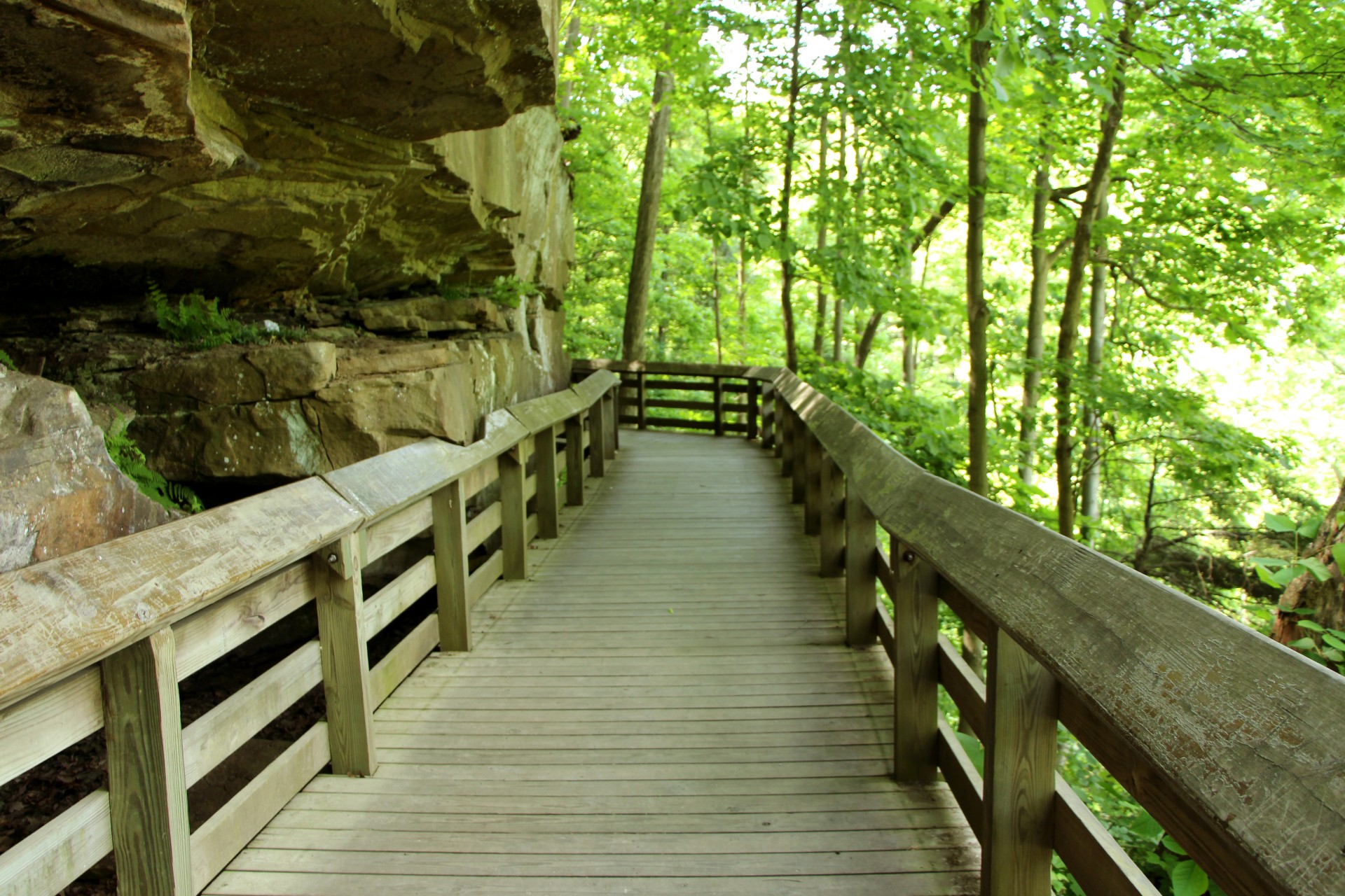 wooden walkway outdoor stairs cliff free photo