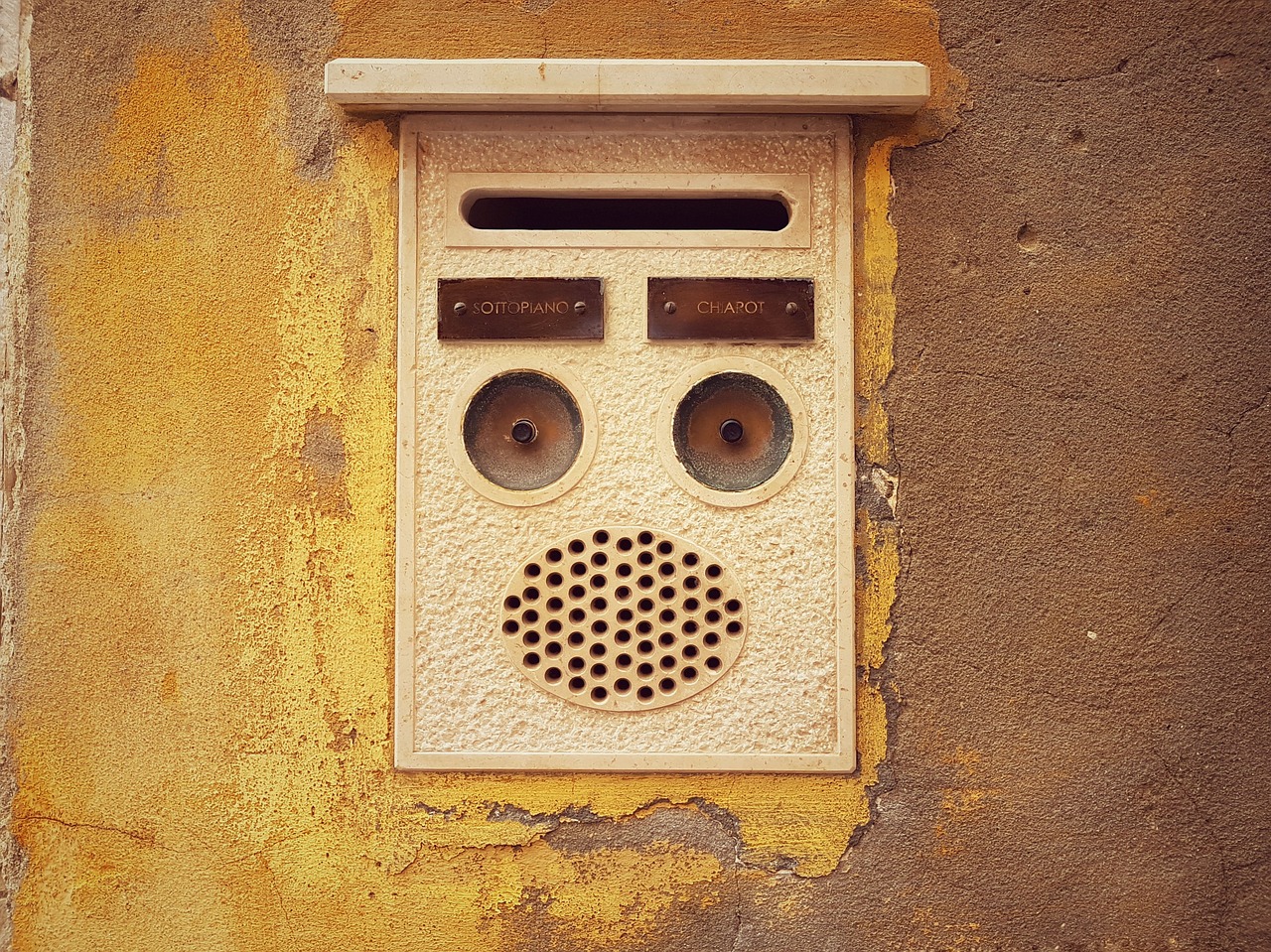 wall brown intercom free photo