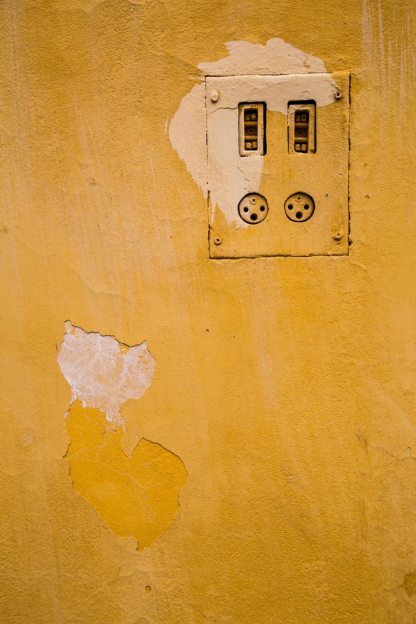 wall yellow socket free photo