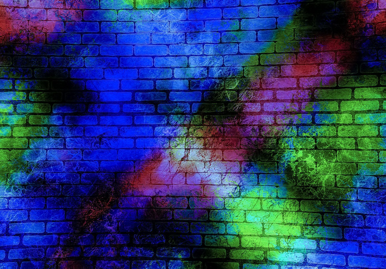 wall bricks colored free photo