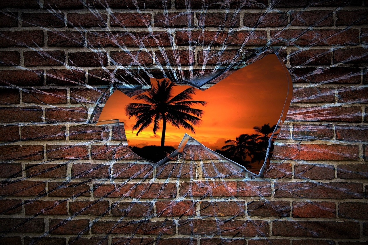 wall hole palm free photo