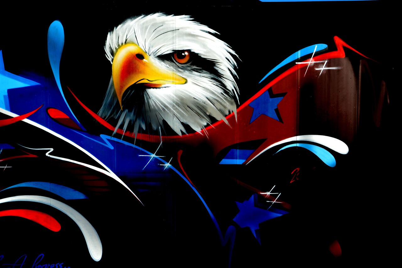 eagle graffiti wall wall art free photo