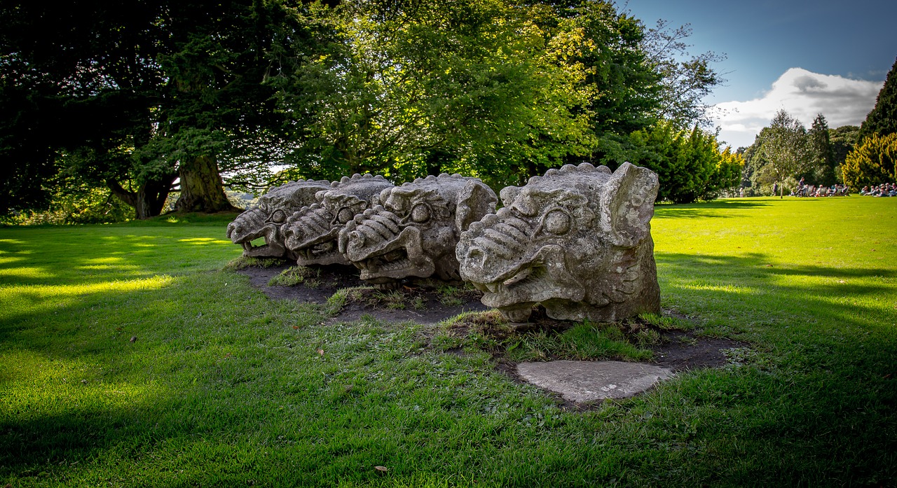 wallington wallington dragon statues dragon heads free photo