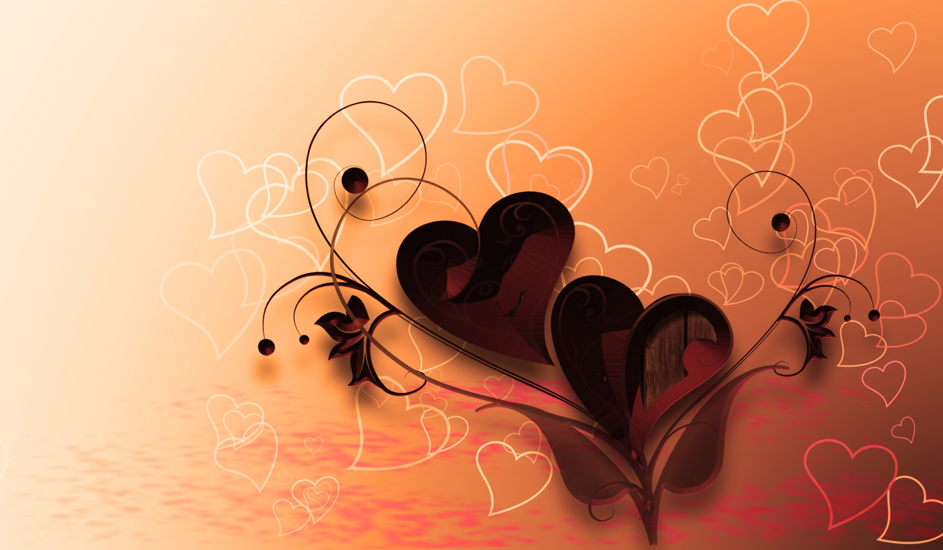 hearts love background free photo