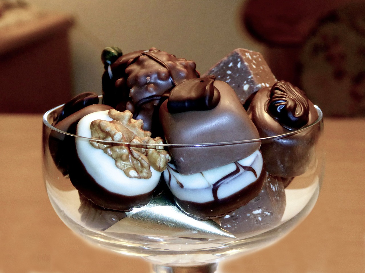 walnut pralines chocolate sweet free photo