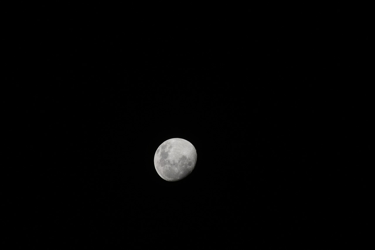 waning moon night dark free photo