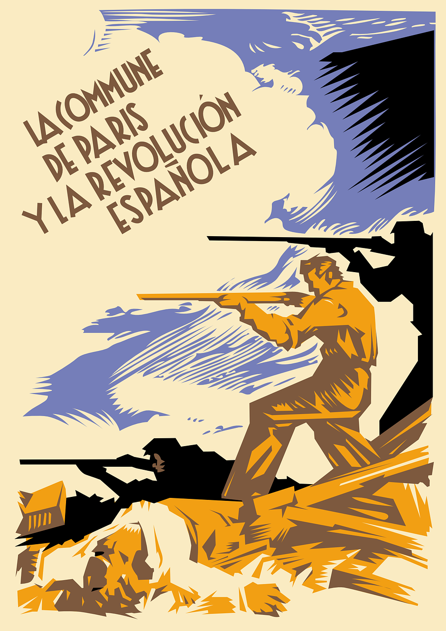 war,poster,paris,guns,commune,revolution,free vector graphics,free pictures, free photos, free images, royalty free, free illustrations, public domain