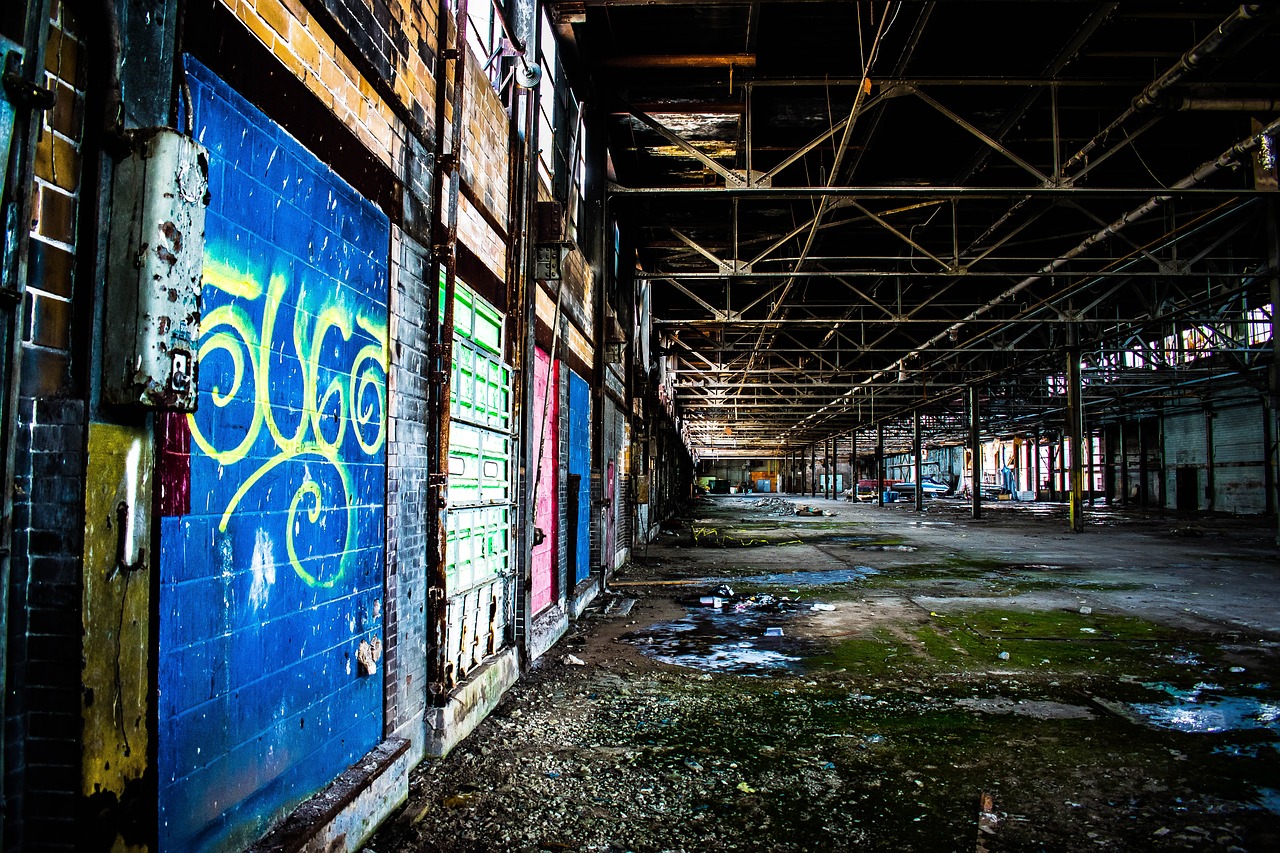 warehouse abandoned wall free photo
