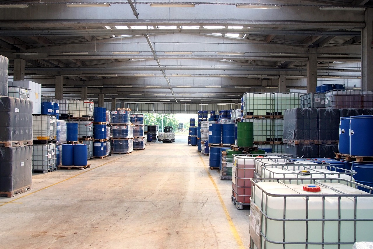 warehouse chemistry industry storage tanks free photo