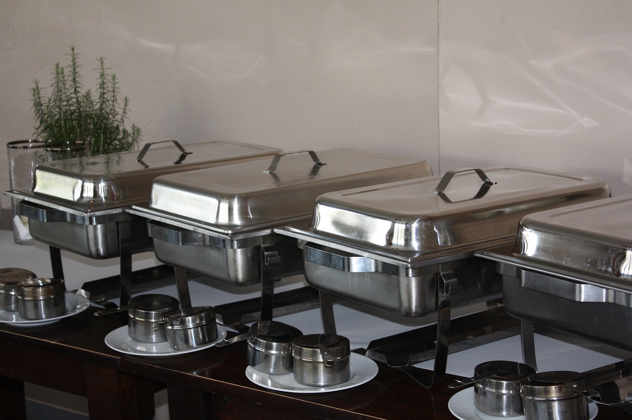 warming trays silver gastronomy free photo