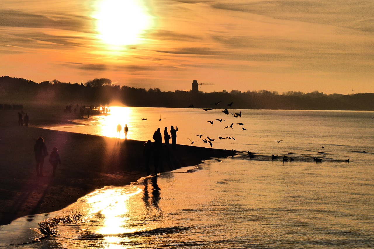 warnemünde abendstimmung beach free photo