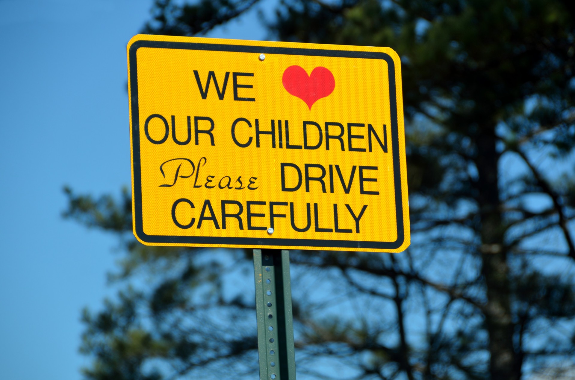 sign children caution free photo