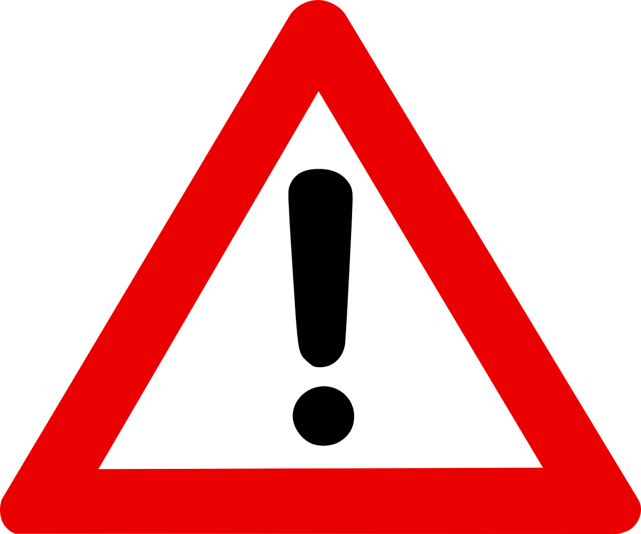 warning sign exclamation mark in red triangle alert free photo