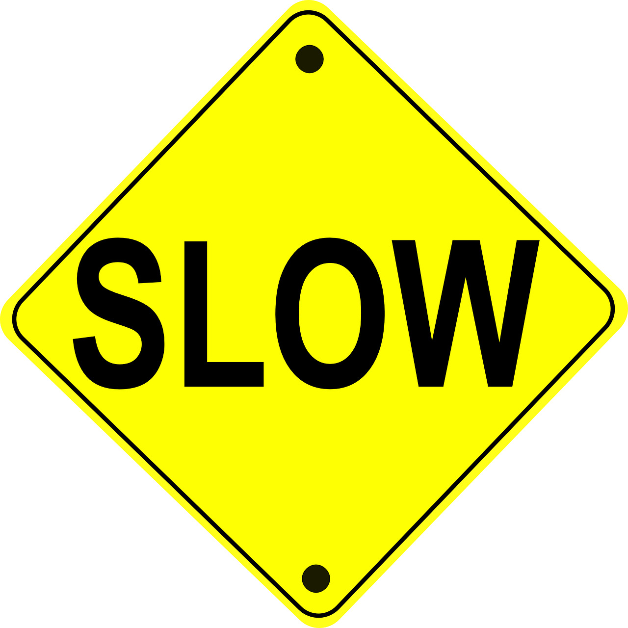 warning sign slow traffic free photo