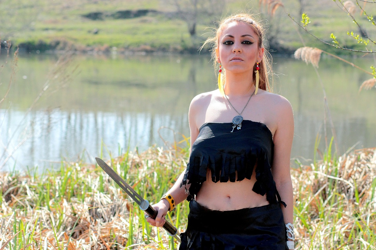 warrior woman sword free photo