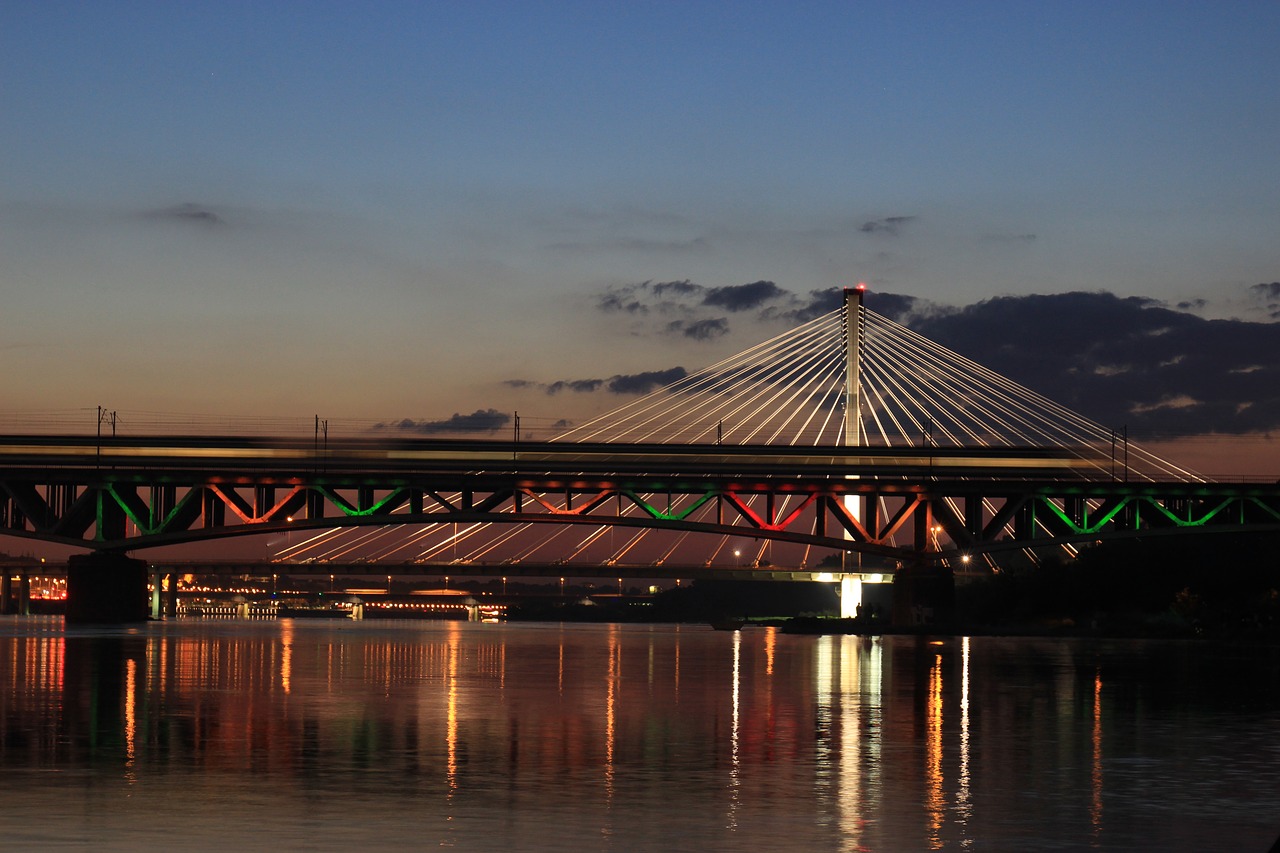 warsaw bridge wisla free photo