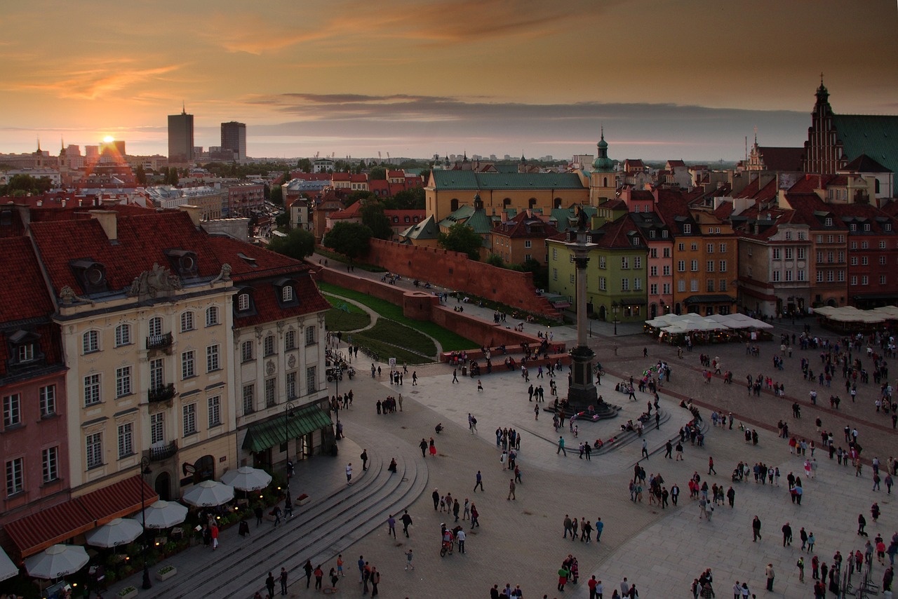 warsaw the old town sunset free photo